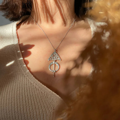 Collier Amazigh Authentique en Argent 925 avec Pendentif Fibule Traditionnelle