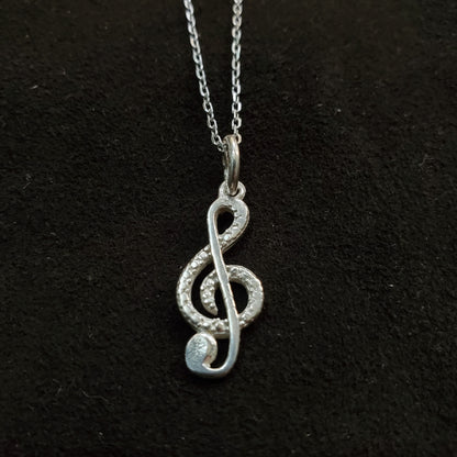 Collier Clé de Sol en argent 925 Bijou Musical Artisanal