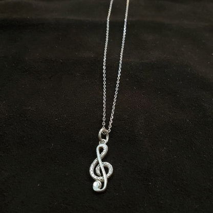 Collier Clé de Sol en argent 925 Bijou Musical Artisanal