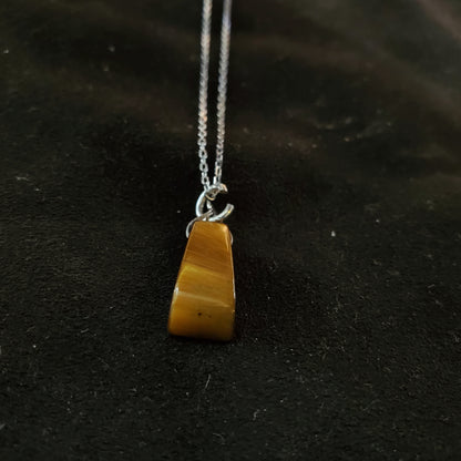 Collier en argent 925 avec pendentif petit en pierre Oeil de tigre Naturelle