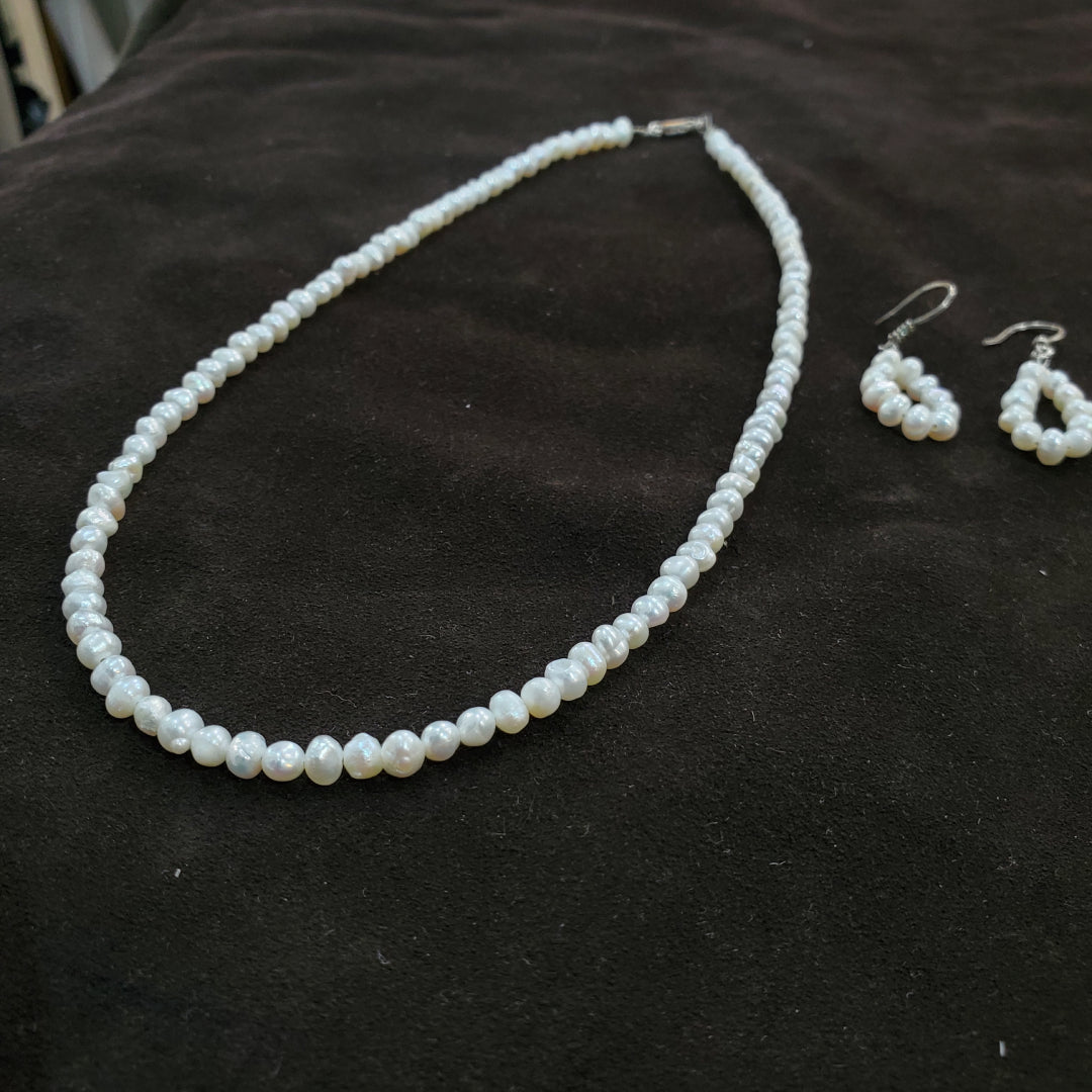 Collier en Perles de Culture Blanches Naturelles de 3 mm