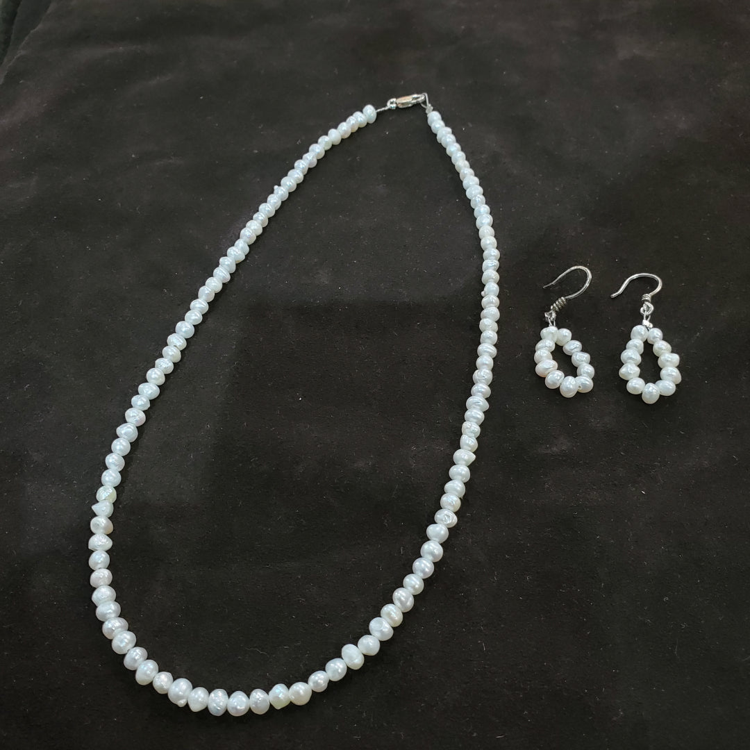 Collier en Perles de Culture Blanches Naturelles de 3 mm