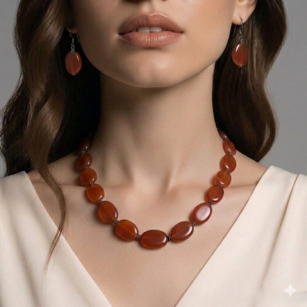 Collier en Pierres Cornaline Naturelles et Authentiques