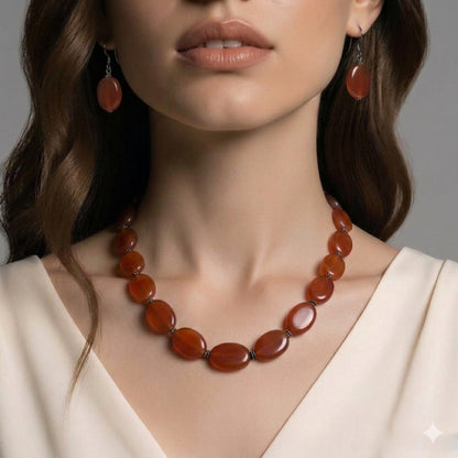 Collier en Pierres Cornaline Naturelles et Authentiques
