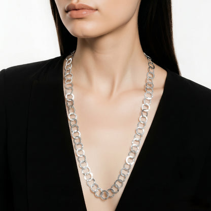 Collier Sautoir Berbère Tunisien “Rihanna” en Argent – Bijou Artisanal Authentique