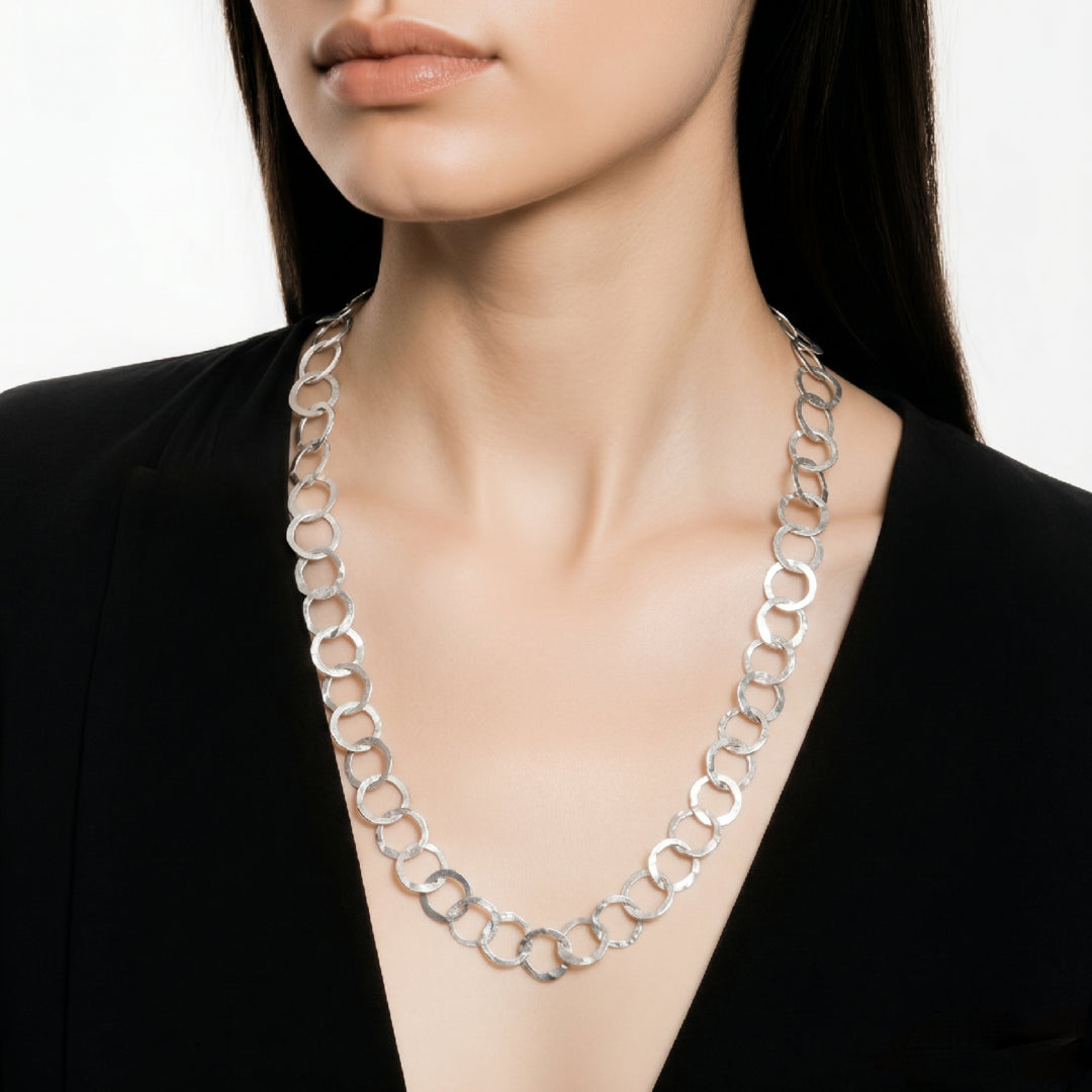 Collier Sautoir Rihanna Berbère Tunisien en Argent – Fait Main