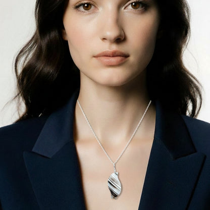 Collier en argent 925 avec pendentif en pierre Sardonyx