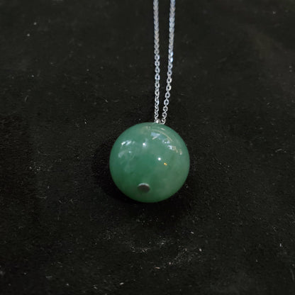 Collier en Argent 925 avec Pendentif Aventurine Verte  Naturelle