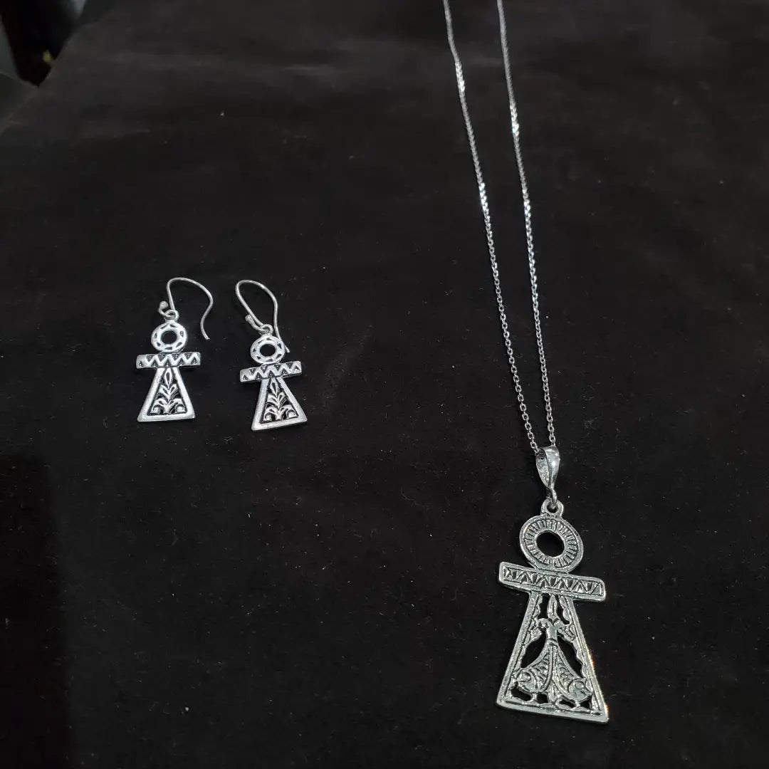 Collier et Boucles d’Oreilles Tanit en Argent 925 Fait main