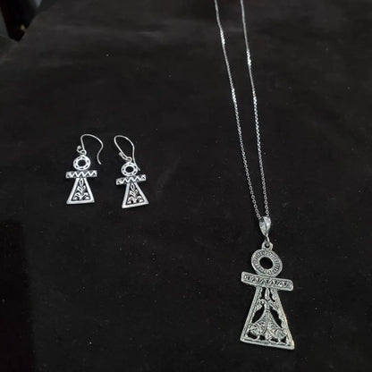 Collier et Boucles d’Oreilles Tanit en Argent 925 Fait main