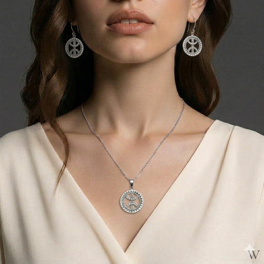 Collier Amazigh et Boucles d’Oreilles Lettre Yaz en Argent 925 Artisanat Berbère Authentique