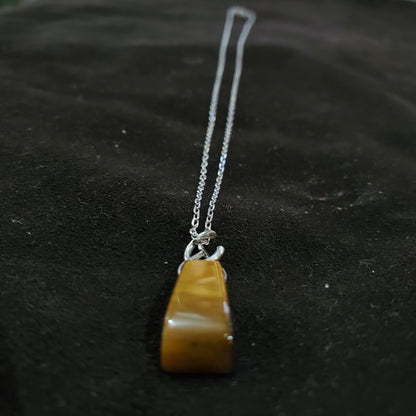 Collier en argent 925 avec pendentif petit en pierre Oeil de tigre Naturelle