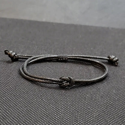 Bracelet en fil noir unisexe