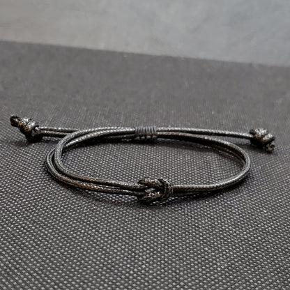 Bracelet en fil noir unisexe