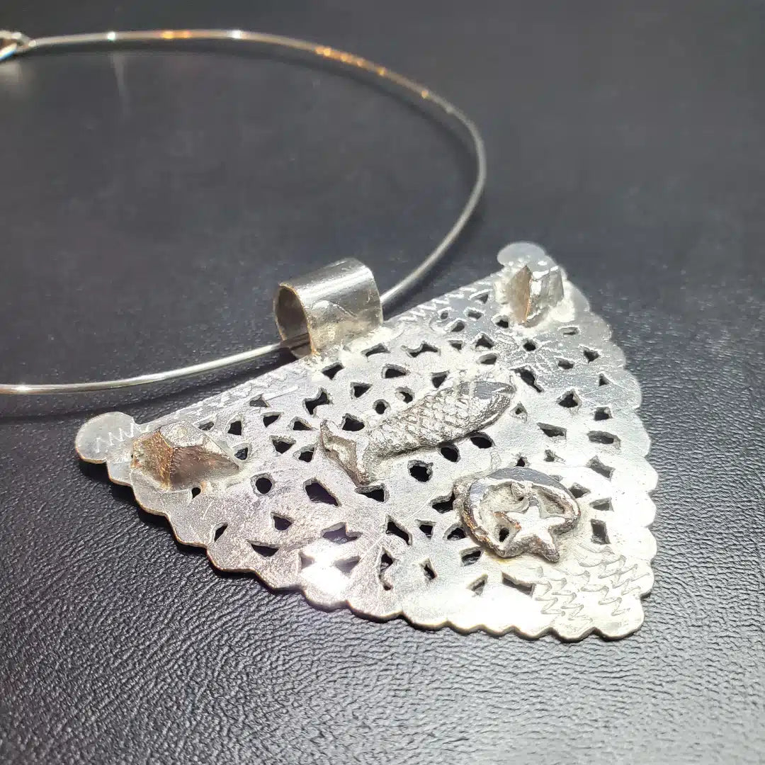 Collier Fibule Motif Grand Argent  925