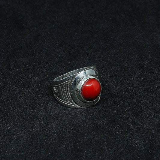 Bague Agadez en Corail rouge classé du premier choix et en argent 925