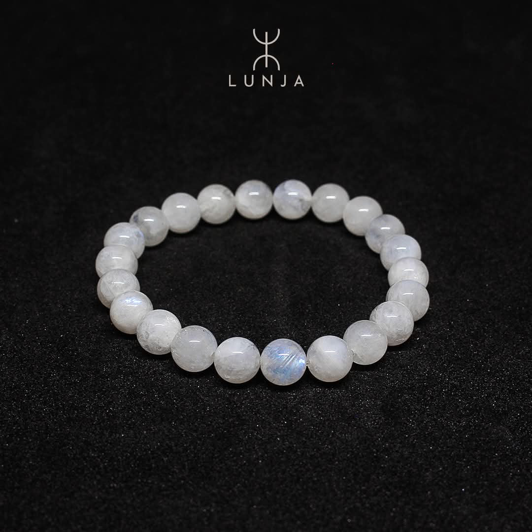 Bracelet  Labradorite blanche bleutée