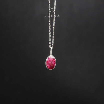 Collier argent 925 avrc pendentif Racine de Rubis