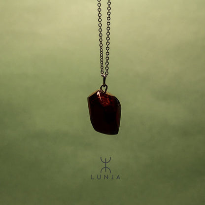 Collier en Argent 925 avec un pendentif en pierre Grenat