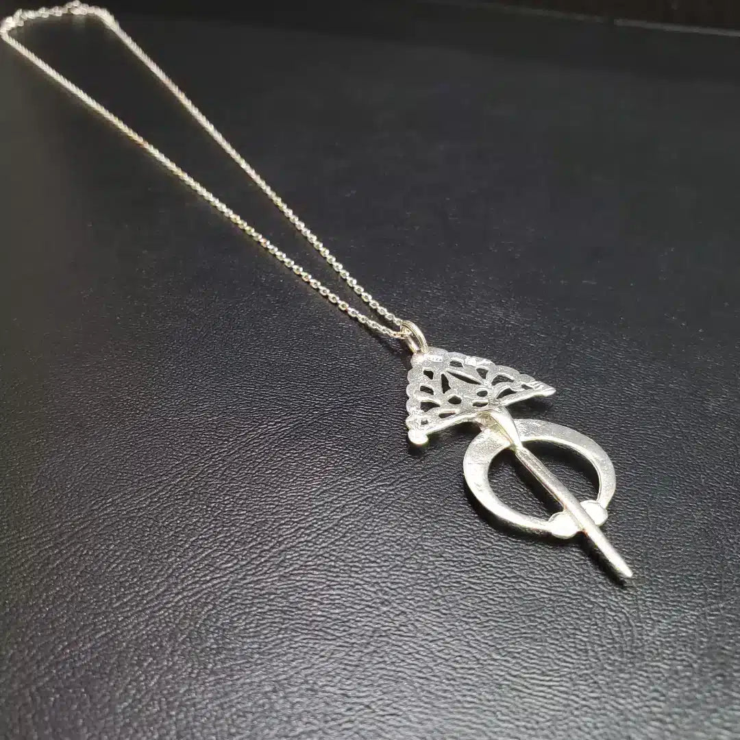 Collier Amazigh Authentique en Argent 925 avec Pendentif Fibule Traditionnelle