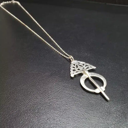 Collier Amazigh Authentique en Argent 925 avec Pendentif Fibule Traditionnelle