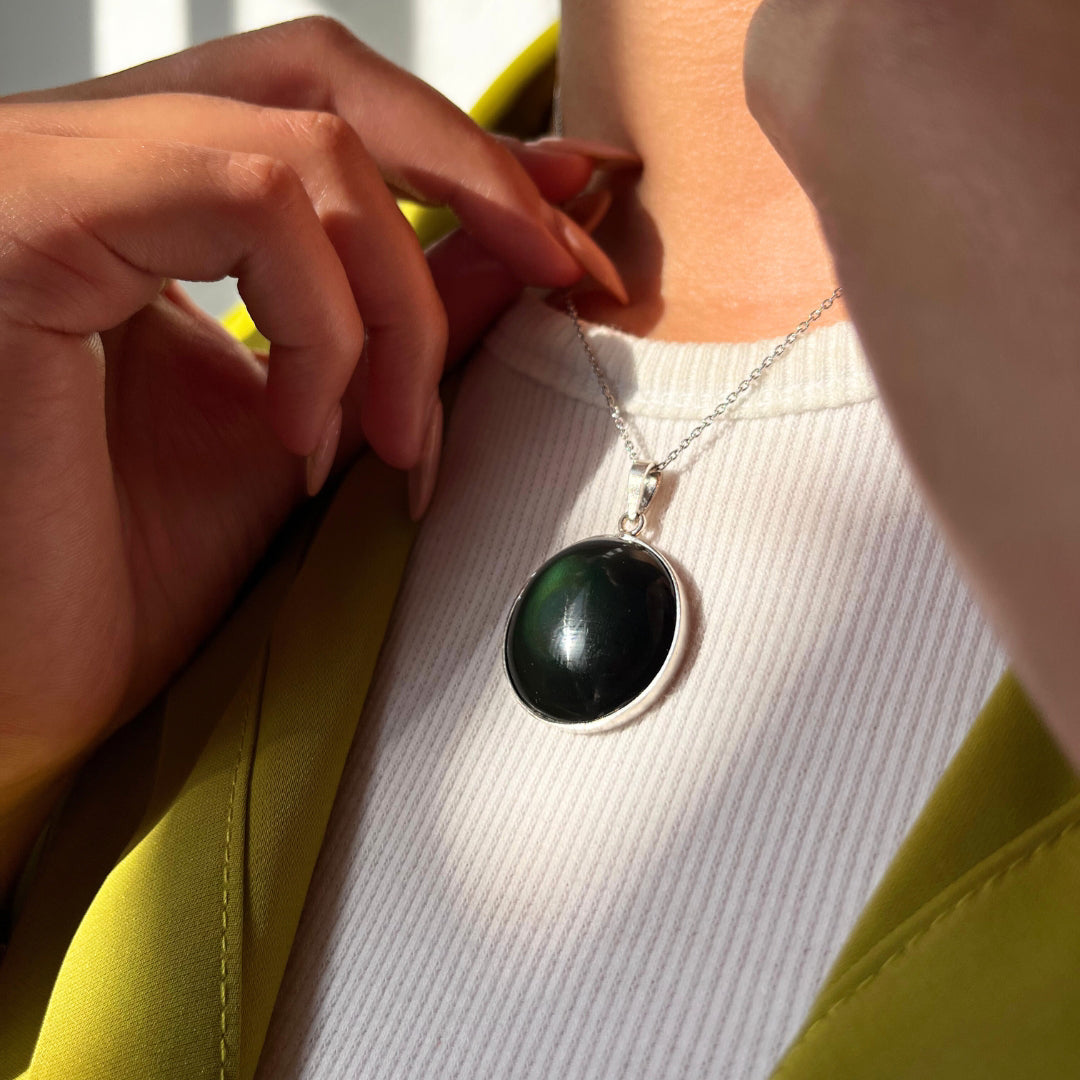 Collier Obsidienne Oeil de Celeste