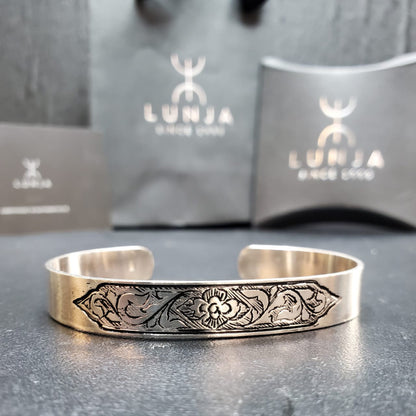 Bracelet Amazigh en argent 925 ajustable fait main