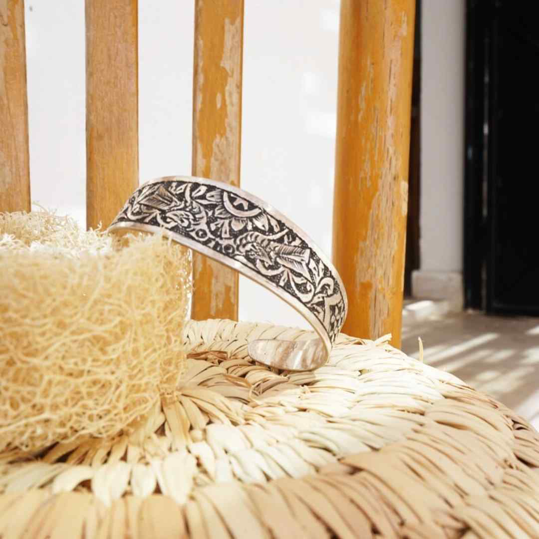 Jonc en argent Touareg large