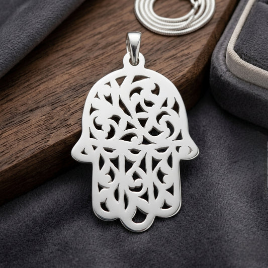 Pendentif Khomsa Berbère en Argent Massif  Fait Main (7,2g