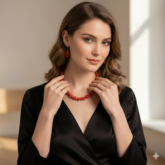 Parure Corail rouge naturel classé du premier choix