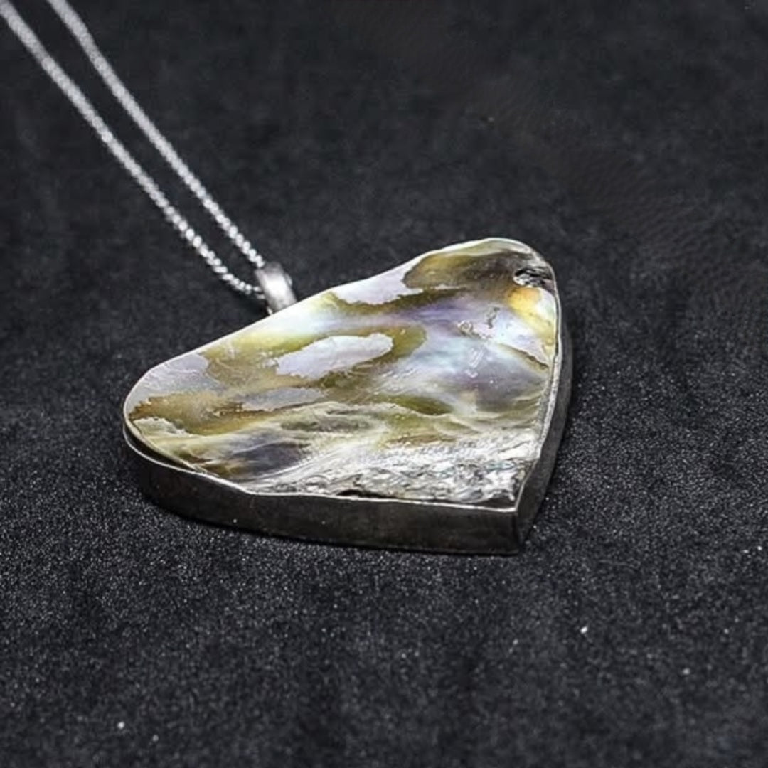 Collier en argent 925 avec un motif en Nacre naturelle