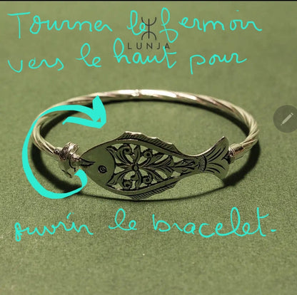 Bracelet motif poisson en Argent