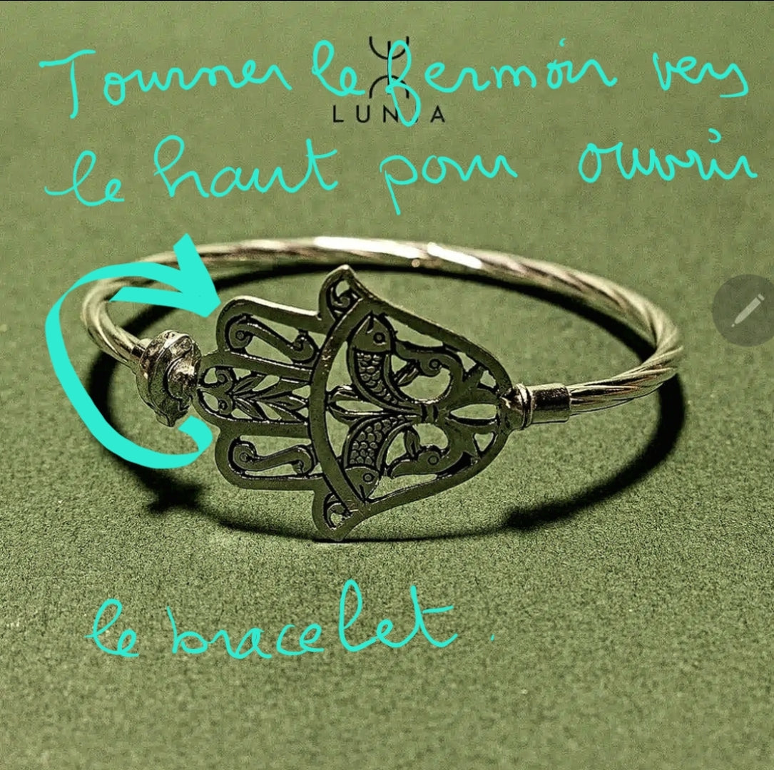 Bracelet khomsa héritage tunisienne Argent