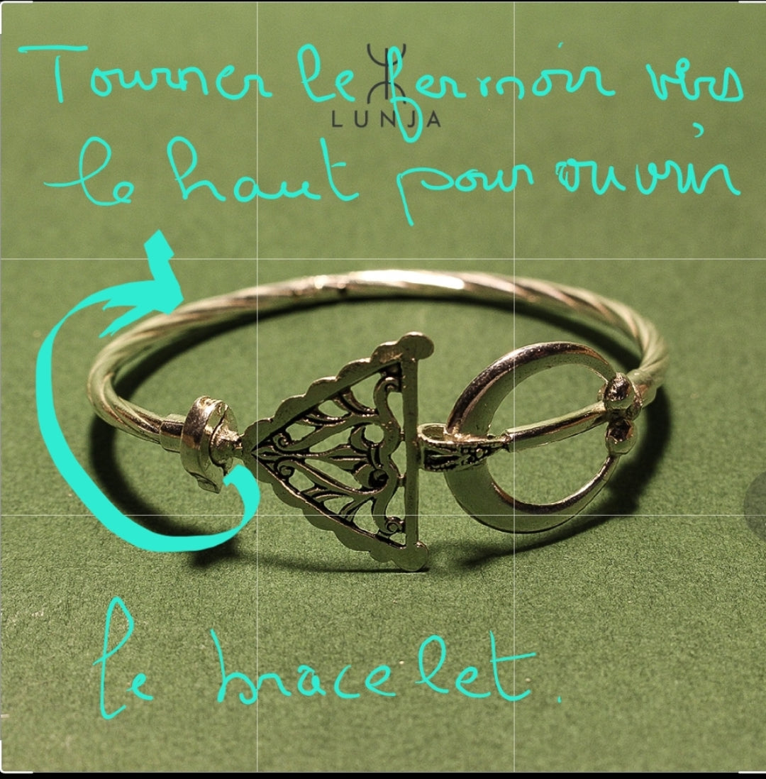 Bracelet fibule tunisien en argent