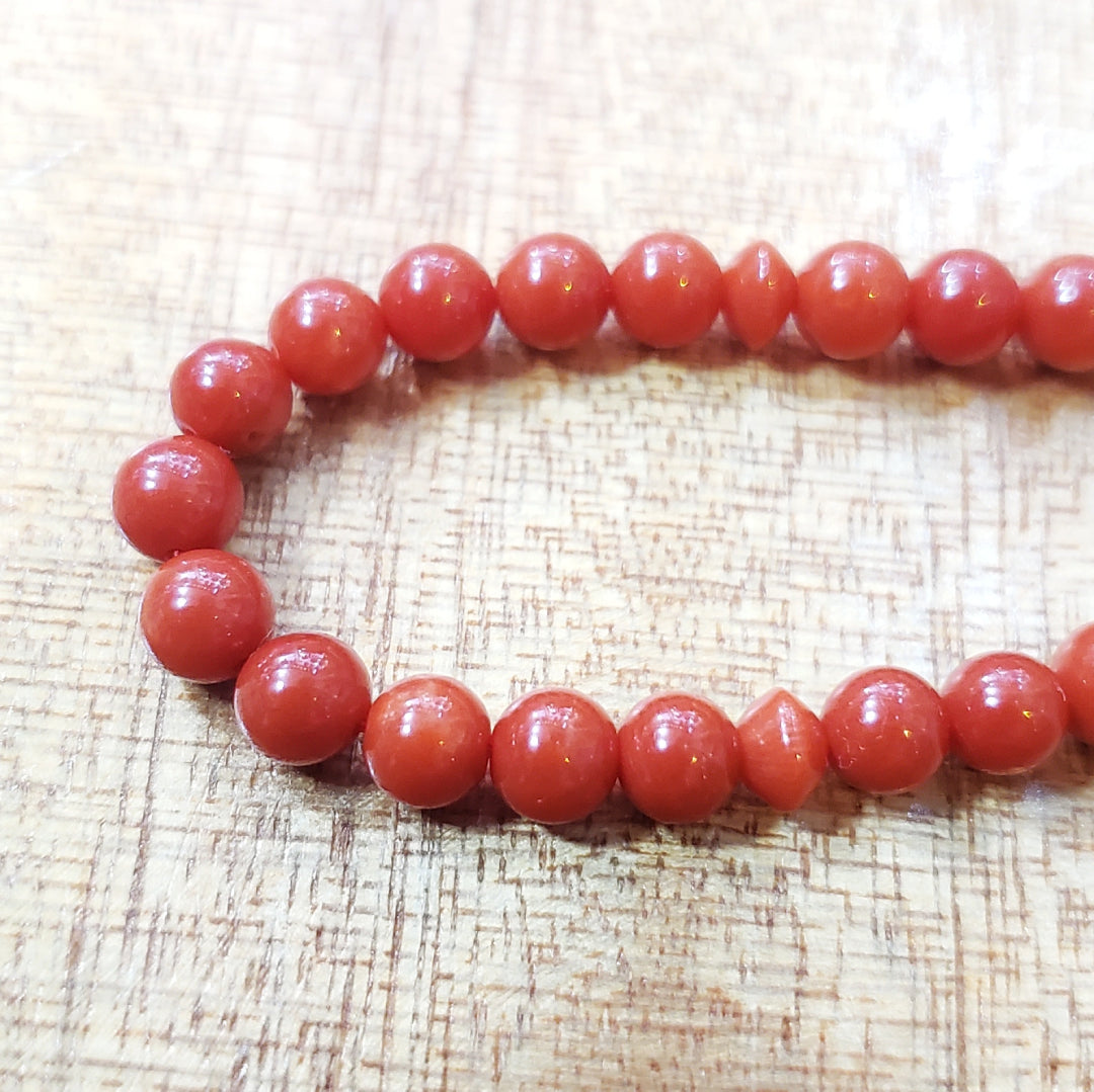 Tasbih en Corail Rouge de Tunisie Supérieur – Chapelet Musulman Fait Main (33 Perles - 5mm)