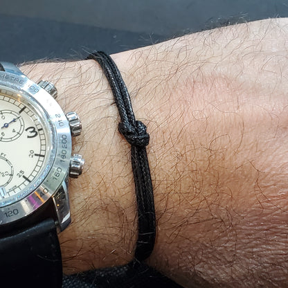 Bracelet en fil noir unisexe