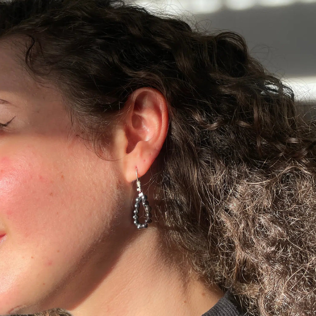 Boucles d'oreilles en Perles de Culture Naturelles et Argent 925