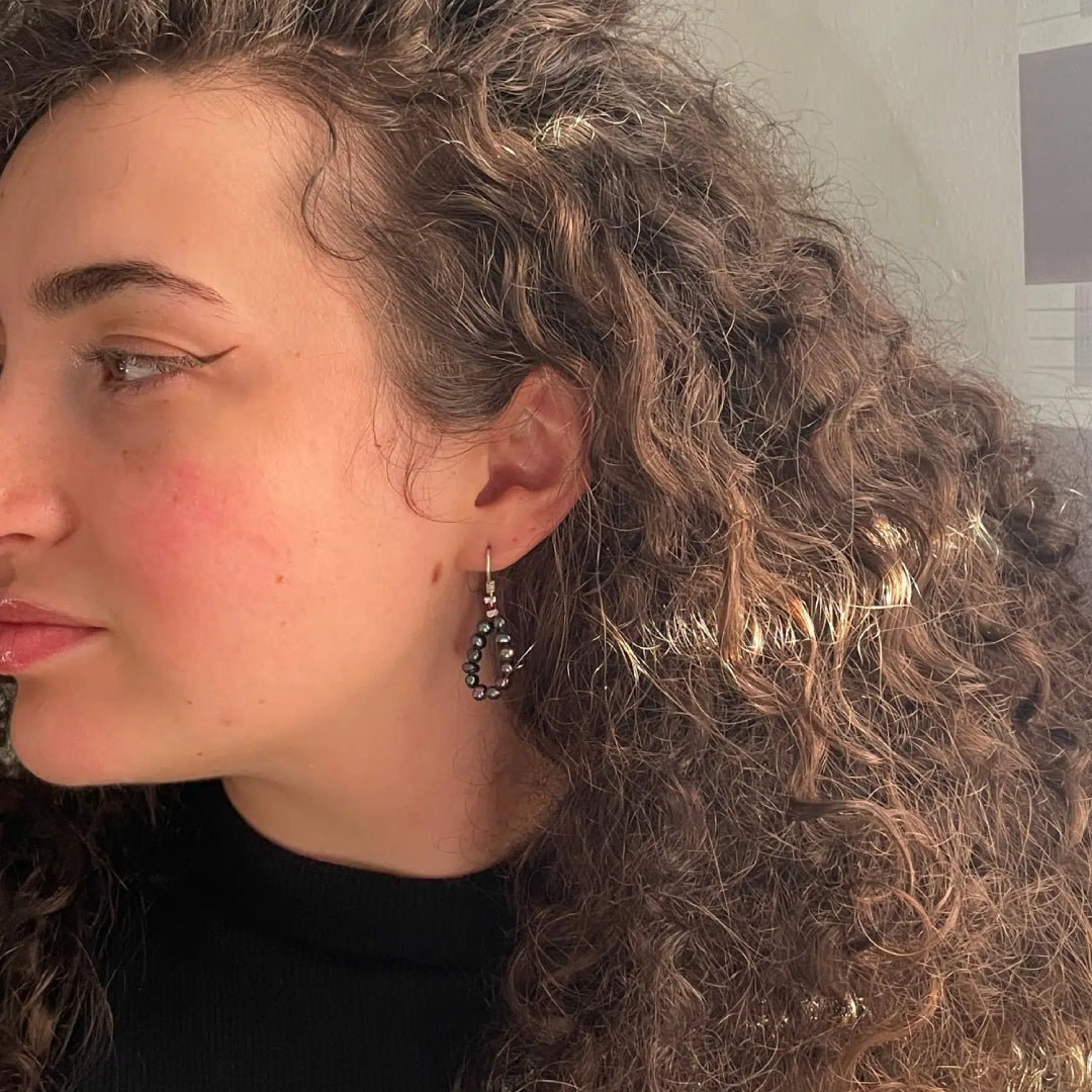 Boucles d'oreilles en Perles de Culture Naturelles et Argent 925