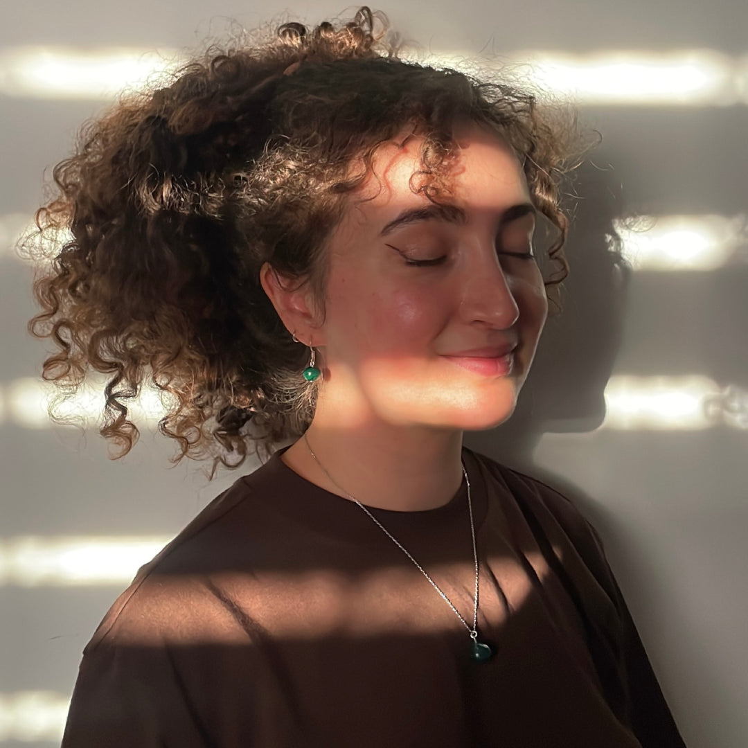 Boucles d’Oreilles en Argent 925 avec Véritable Malachite Naturelle A+