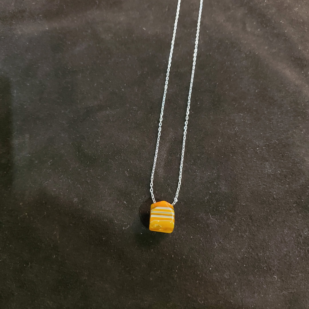 Collier en Argent 925 avec Pendentif Perle Murano Millefiori