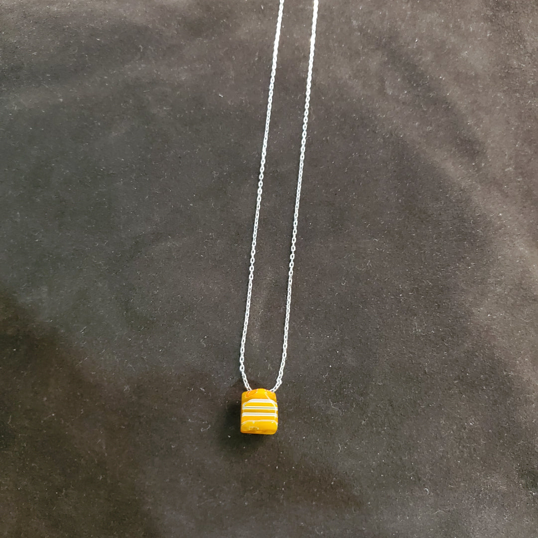 Collier en Argent 925 avec Pendentif Perle Murano Millefiori