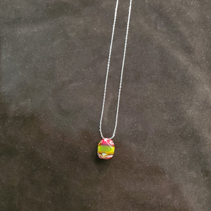 Collier en Argent 925 avec Pendentif en Verre de Murano  Millefiori